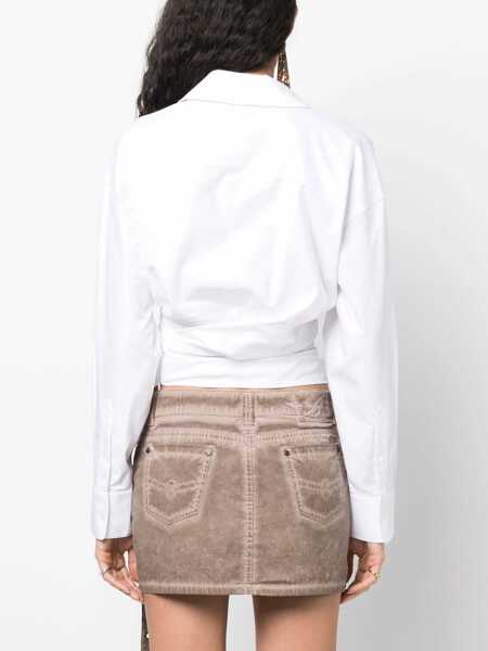 Bluze Alexander Wang Draped Shirt WHITE Femei (BM 10723324) 4