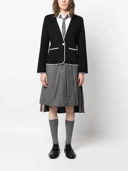 Sacouri office Thom Browne Single-Breasted Collarless Jacket BLACK Femei (BM 10723330) 2