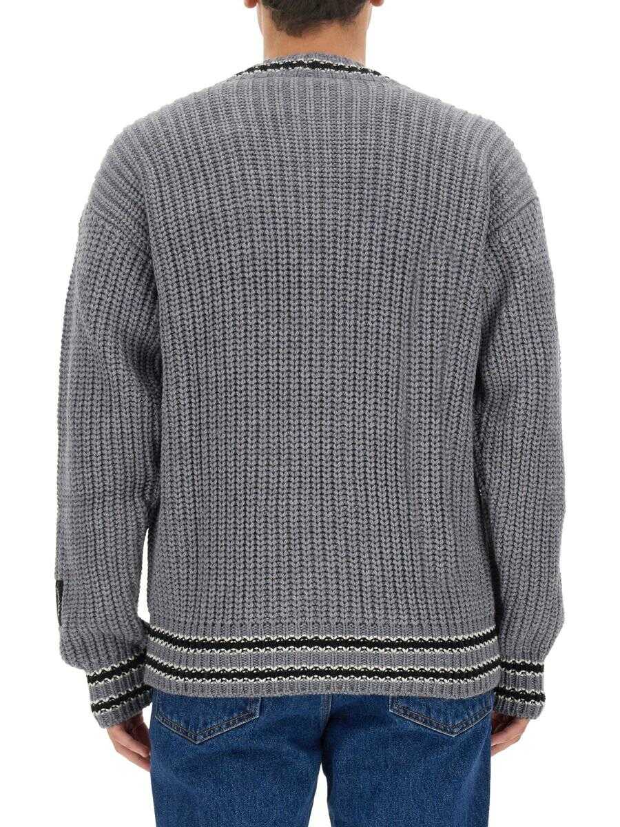 MSGM MSGM V-NECK CARDIGAN GREY