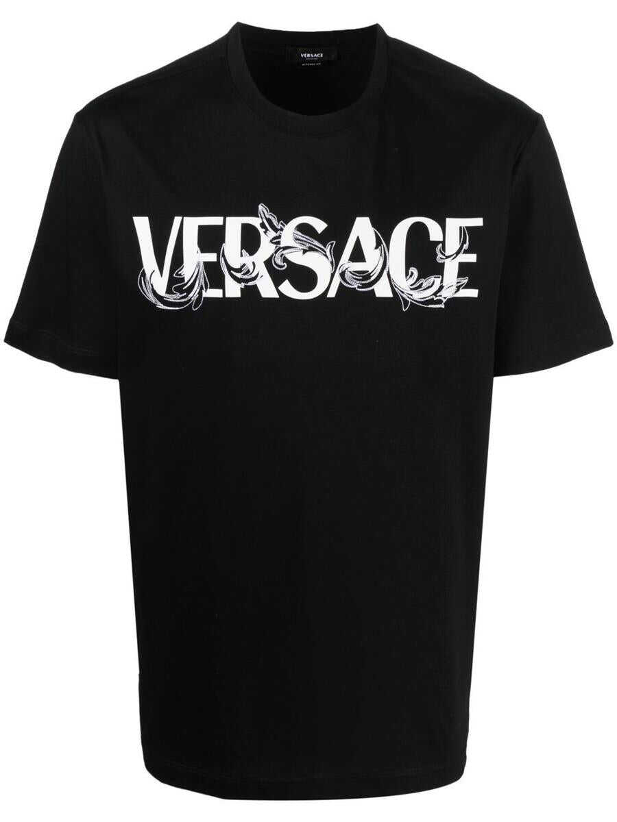 Versace VERSACE Cotton t-shirt with logo BLACK