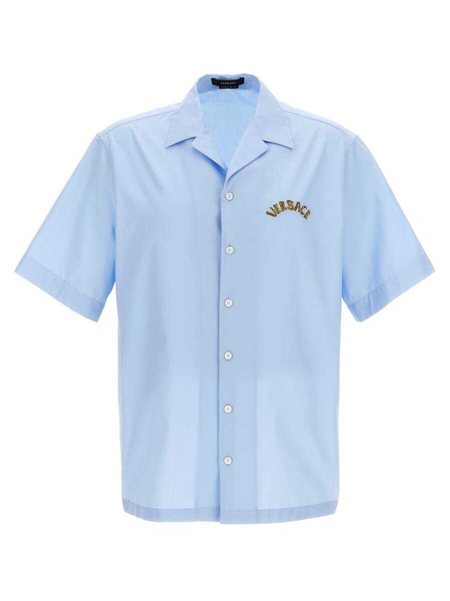 Versace VERSACE Embroidered logo shirt BLUE