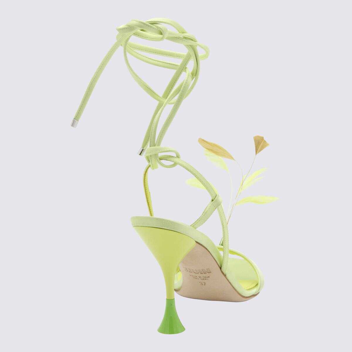 3JUIN 3JUIN LIGHT GREEN LEATHER KIMI SANDALS Kiwi