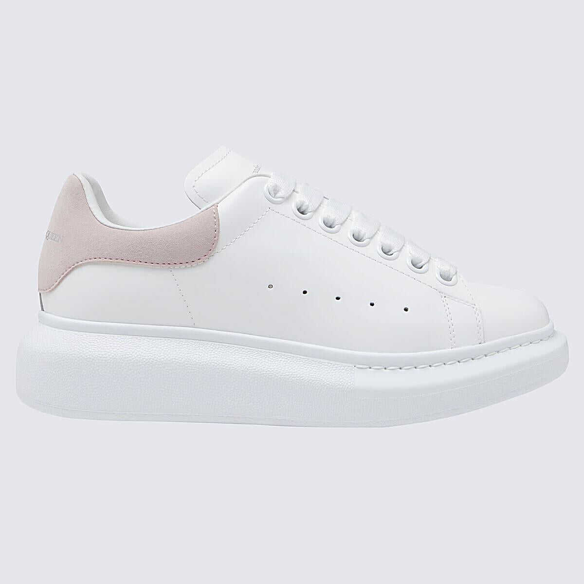 Alexander McQueen ALEXANDER MCQUEEN WHITE AND PATCHOULI PINK LEATHER OVERSIZED SNEAKERS WHITE/PATCHOULI