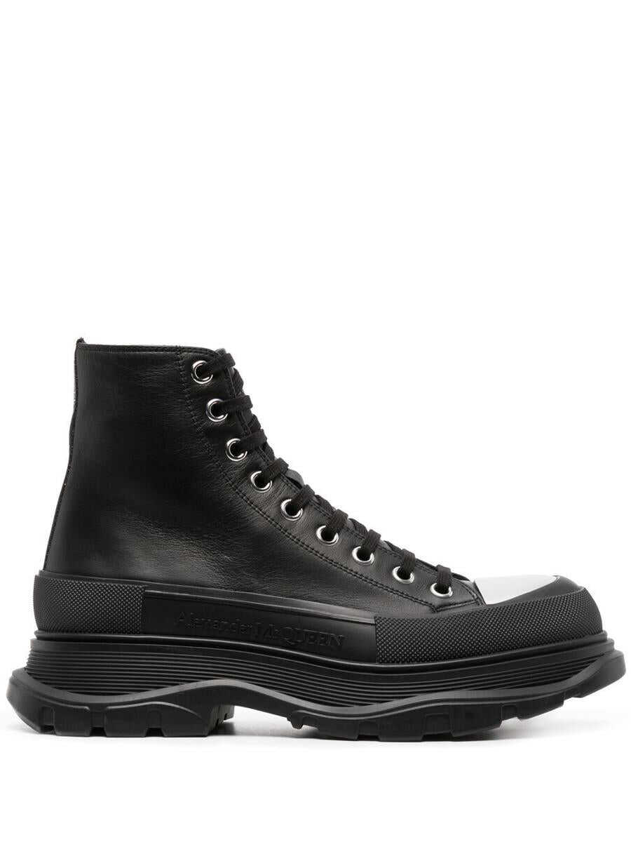 Alexander McQueen ALEXANDER MCQUEEN Tread Slick leather ankle boots Black