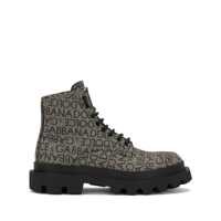Bocanci Dolce & Gabbana Jacquard Logo Combat Boots Barbati