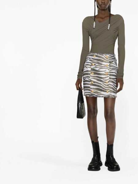 Fuste Balmain Balmain Lurex Zebra Skirt MULTICOLOR Femei (BM 10730899) 2
