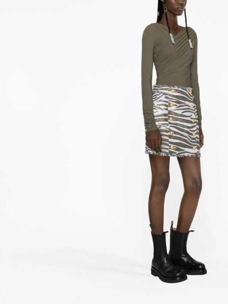 Fuste Balmain Balmain Lurex Zebra Skirt MULTICOLOR Femei (BM 10730899) 3