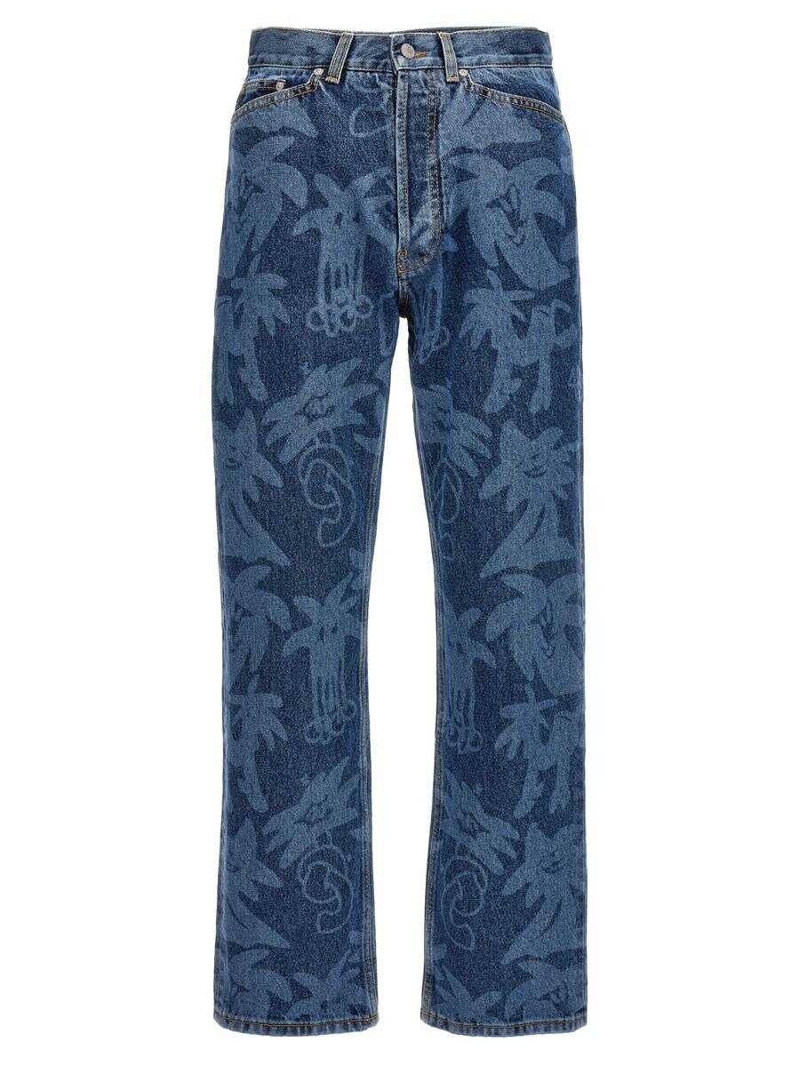 Palm Angels PALM ANGELS Palmity Allover Laser jeans Blue