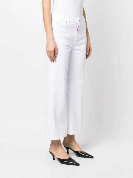 Blugi DSQUARED2 DSQUARED2 Super Flared Cropped Jeans WHITE Femei (BM 10733050) 3