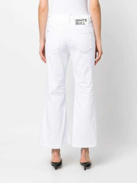 Blugi DSQUARED2 DSQUARED2 Super Flared Cropped Jeans WHITE Femei (BM 10733050) 4
