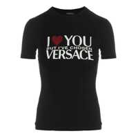 Tricouri VERSACE I love you but I've chosen Versace cotton t-shirt Femei
