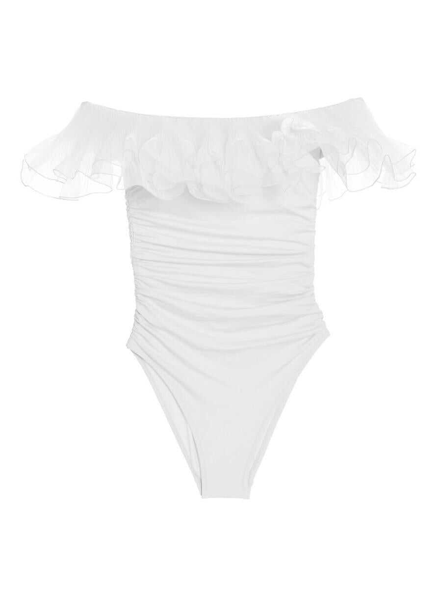 GIAMBATTISTA VALLI GIAMBATTISTA VALLI One-piece off-the-shoulder ruffles swimsuit WHITE