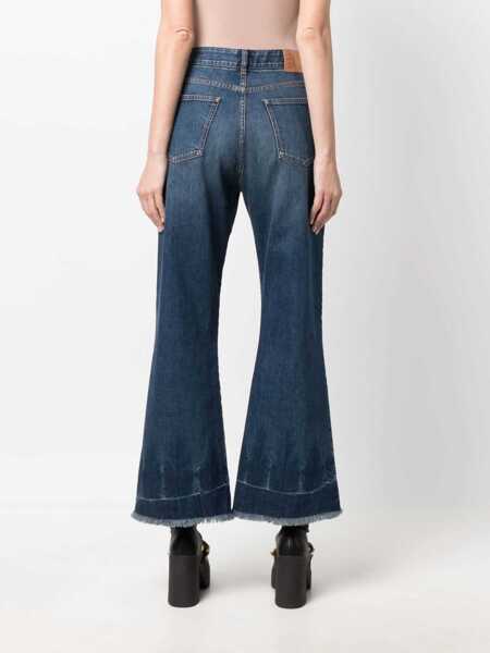 Blugi Stella McCartney Stella McCartney Flared Crop Denim Jeans BLUE Femei (BM 10736011) 4
