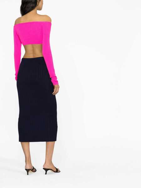 Fuste Alessandra Rich Alessandra Rich Knit Midi Skirt BLUE Femei (BM 10736671) 4