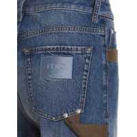 Blugi Fendi pentru Barbati - Blugi Fendi Fendi Leather Detail Jeans BLUE Barbati (BM 10736716) - B-mall.ro