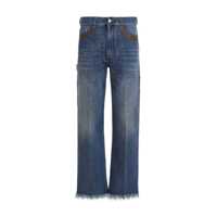 Blugi Fendi Leather Detail Jeans Barbati
