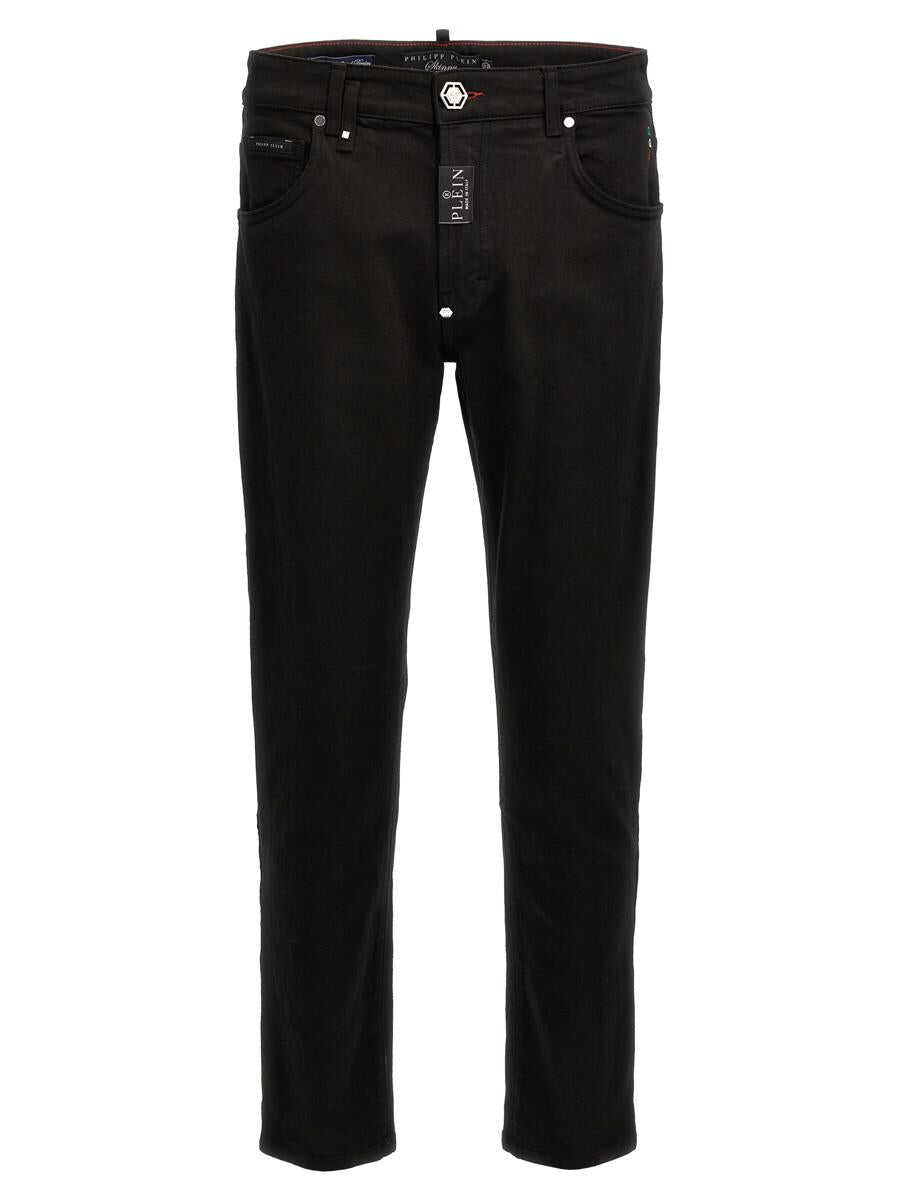 Philipp Plein PHILIPP PLEIN Logo embroidery skinny jeans Black