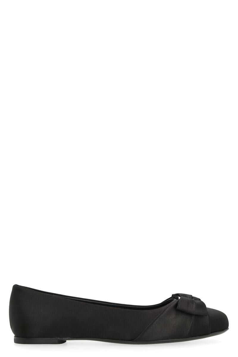 Ferragamo FERRAGAMO VARINA FABRIC BALLET FLATS WITH LOGO black