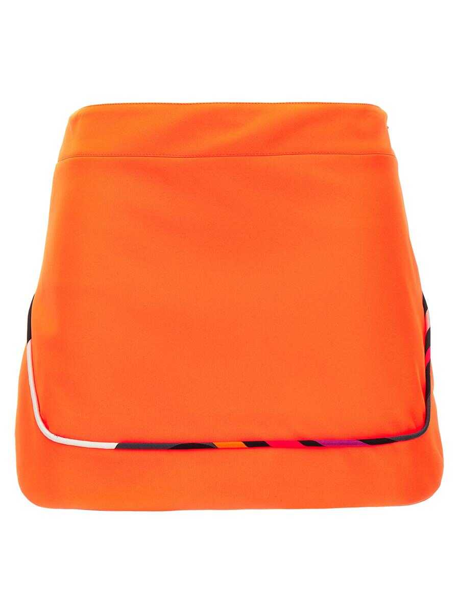 PUCCI PUCCI Contrasting piping neon skirt ORANGE