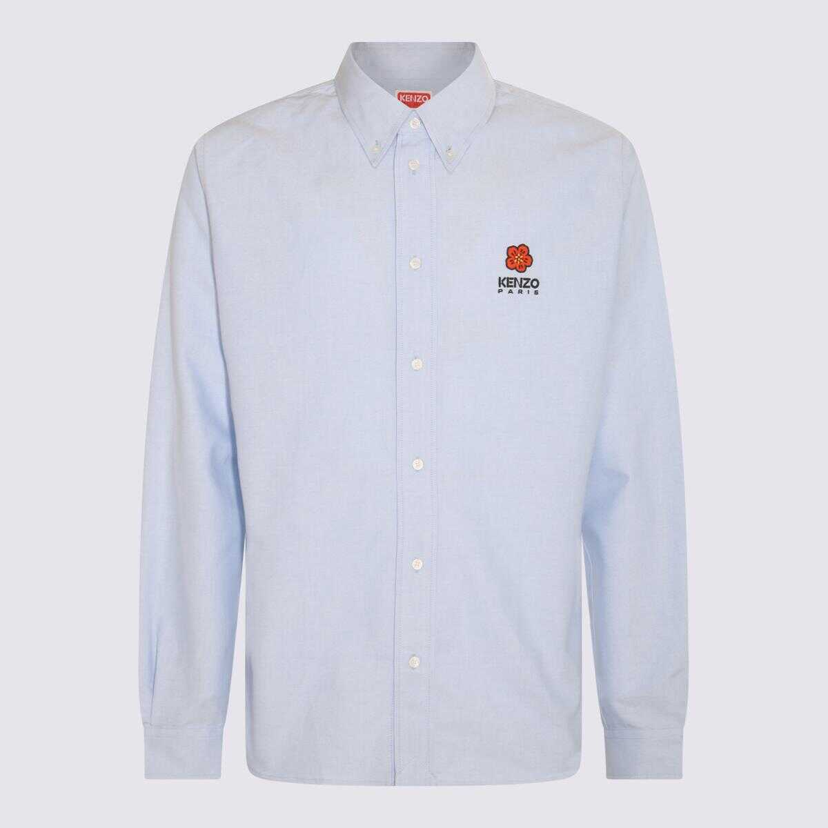 Kenzo KENZO LIGHT BLUE COTTON SHIRT SKY BLUE