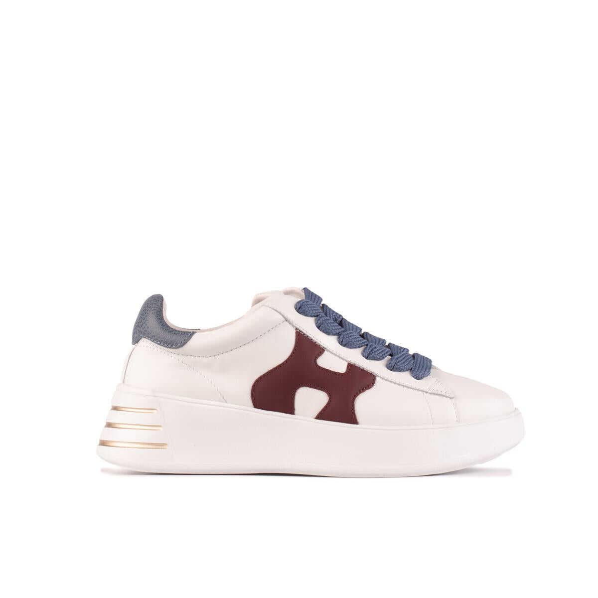 Hogan HOGAN Bordeaux white and light blue rebel sneakers WHITE
