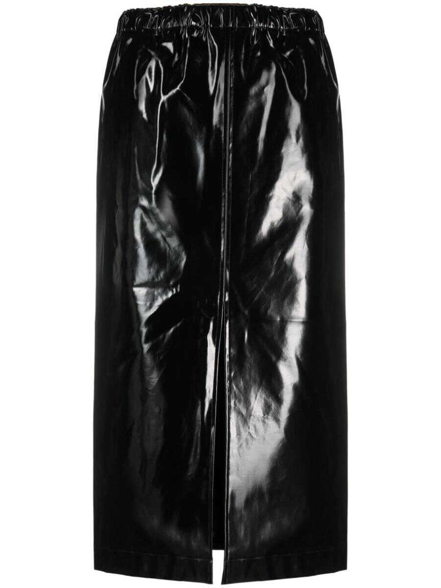 Maison Margiela MAISON MARGIELA Faux leather midi skirt Black