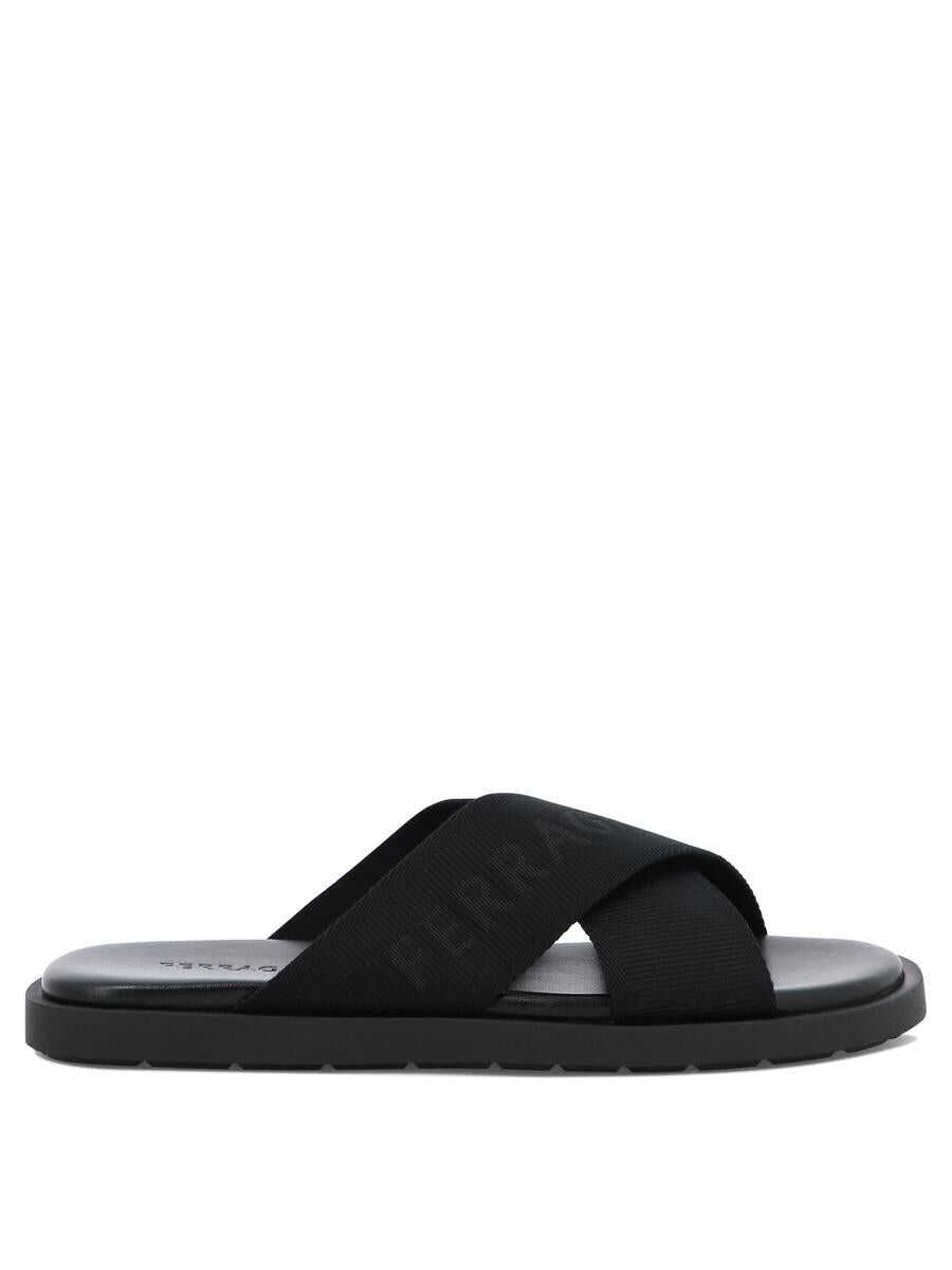 Ferragamo FERRAGAMO "Fenice Tex" crossover sandal Black