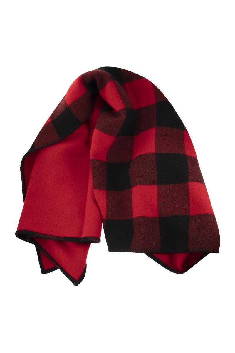 Woolrich WOOLRICH Pure wool check scarf RED/BLACK