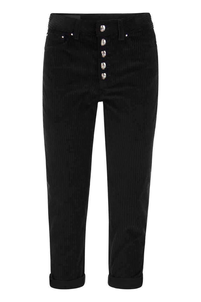 Dondup DONDUP Koons loose-fitting velvet trousers BLACK