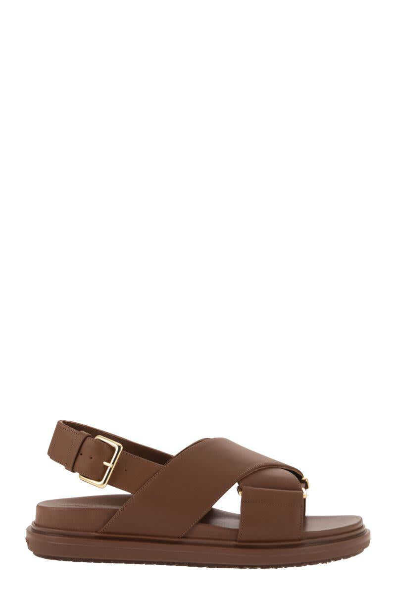 Marni MARNI Fussbett leather sandal BROWN