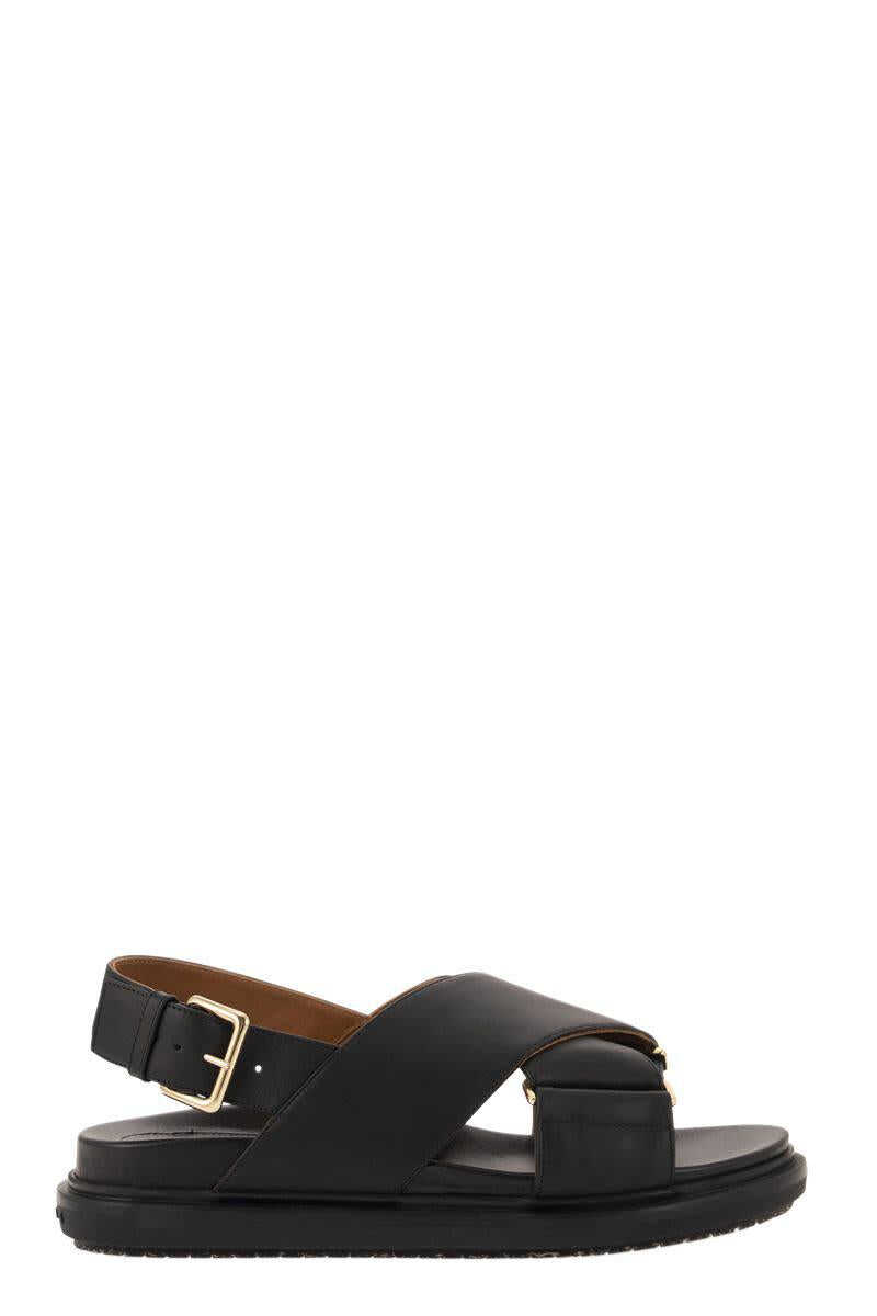 Marni MARNI Fussbett leather sandal BLACK