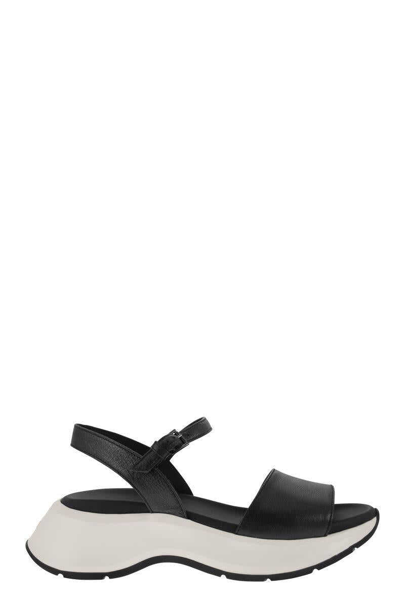 Hogan HOGAN H598 leather sandals BLACK