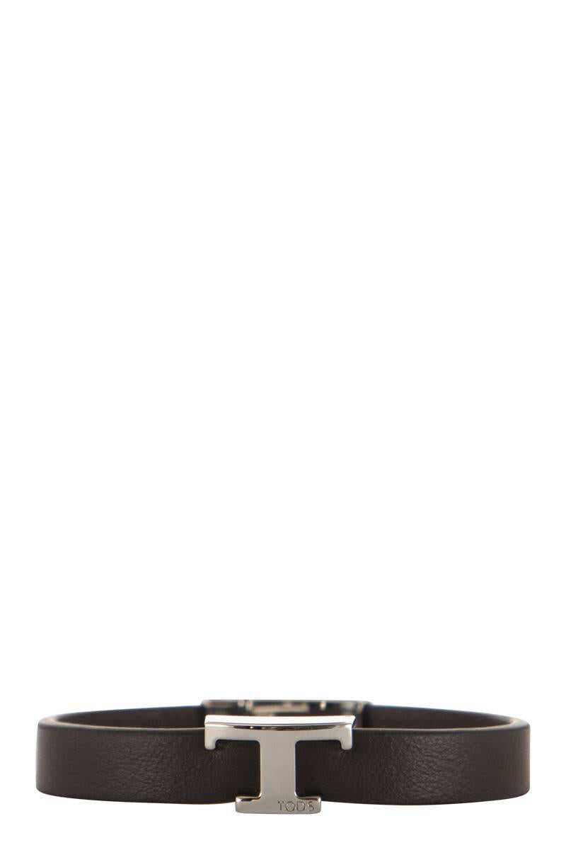 Poze TOD'S TOD'S T Timeless Leather Bracelet DARK BROWN