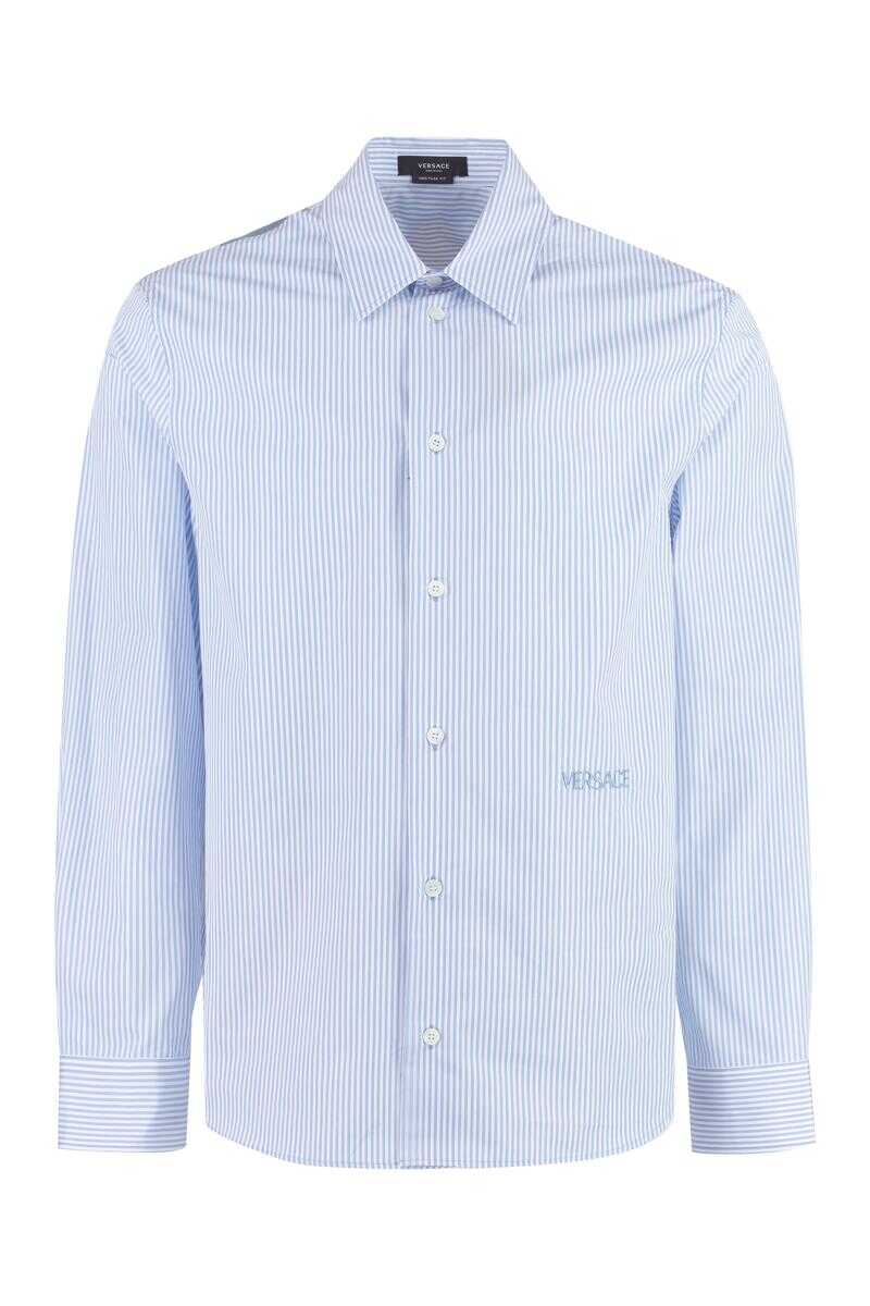 Versace VERSACE COTTON POPLIN SHIRT BLUE