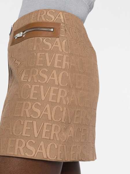 Fuste Versace Versace Jacquard Mini Skirt Beige Femei (BM 10748359) 3