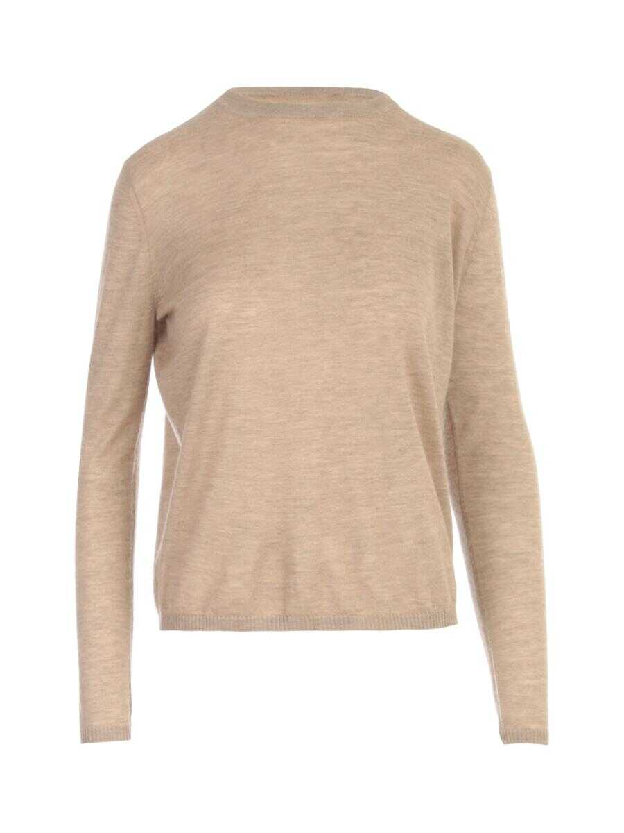 Max Mara MAX MARA MARBLE CASHMERE CREW NECK SWEATER CLOTHING BROWN