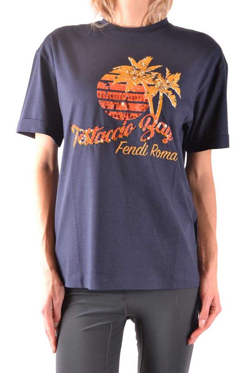 Fendi FENDI Tshirt Short Sleeves BLUE