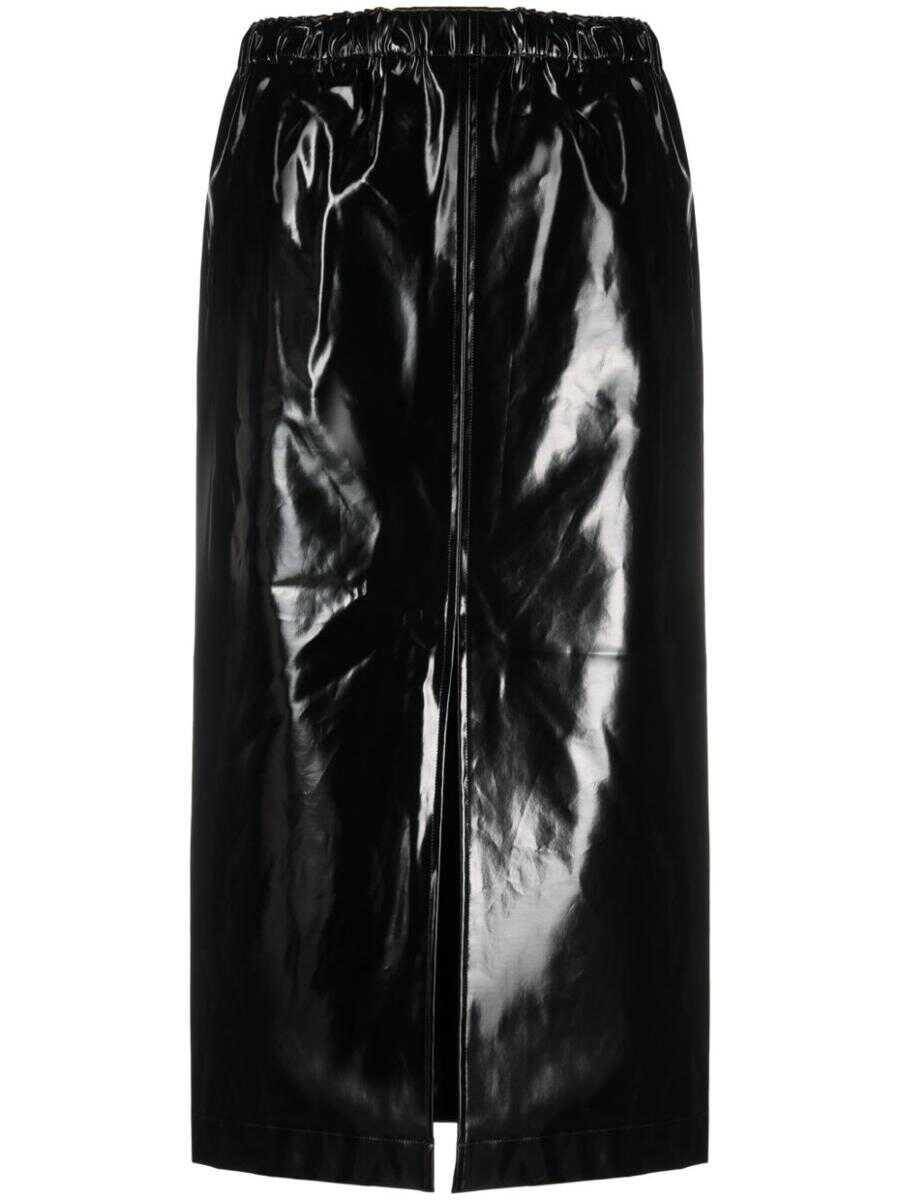 Maison Margiela MAISON MARGIELA four-stitch patent midi skirt BLACK