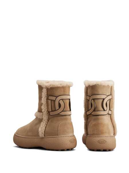Ghete TODS TodS Suede Leather Boots Beige Femei (BM 10759327) 3