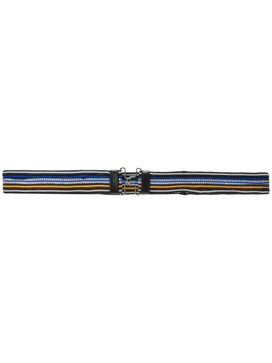 Prada PRADA Striped clasp buckle belt MULTICOLOR
