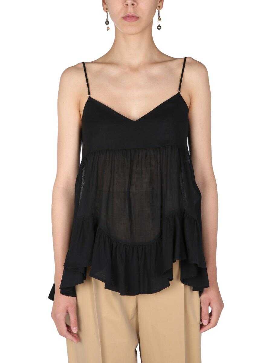 Alexander McQueen ALEXANDER MCQUEEN SEMI-TRANSPARENT TOP BLACK