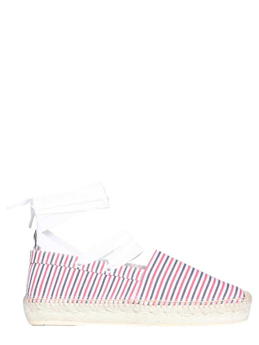 Thom Browne THOM BROWNE SEERSUCKER COTTON ESPADRILLES MULTICOLOUR