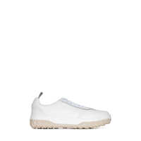 Sneakers 'Field' White Low Top Sneakers With Cable Knit Sole And Tricolor Detail In Leather Man Barbati