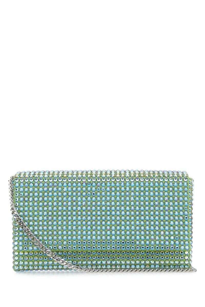 AMINA MUADDI AMINA MUADDI CLUTCH GREEN