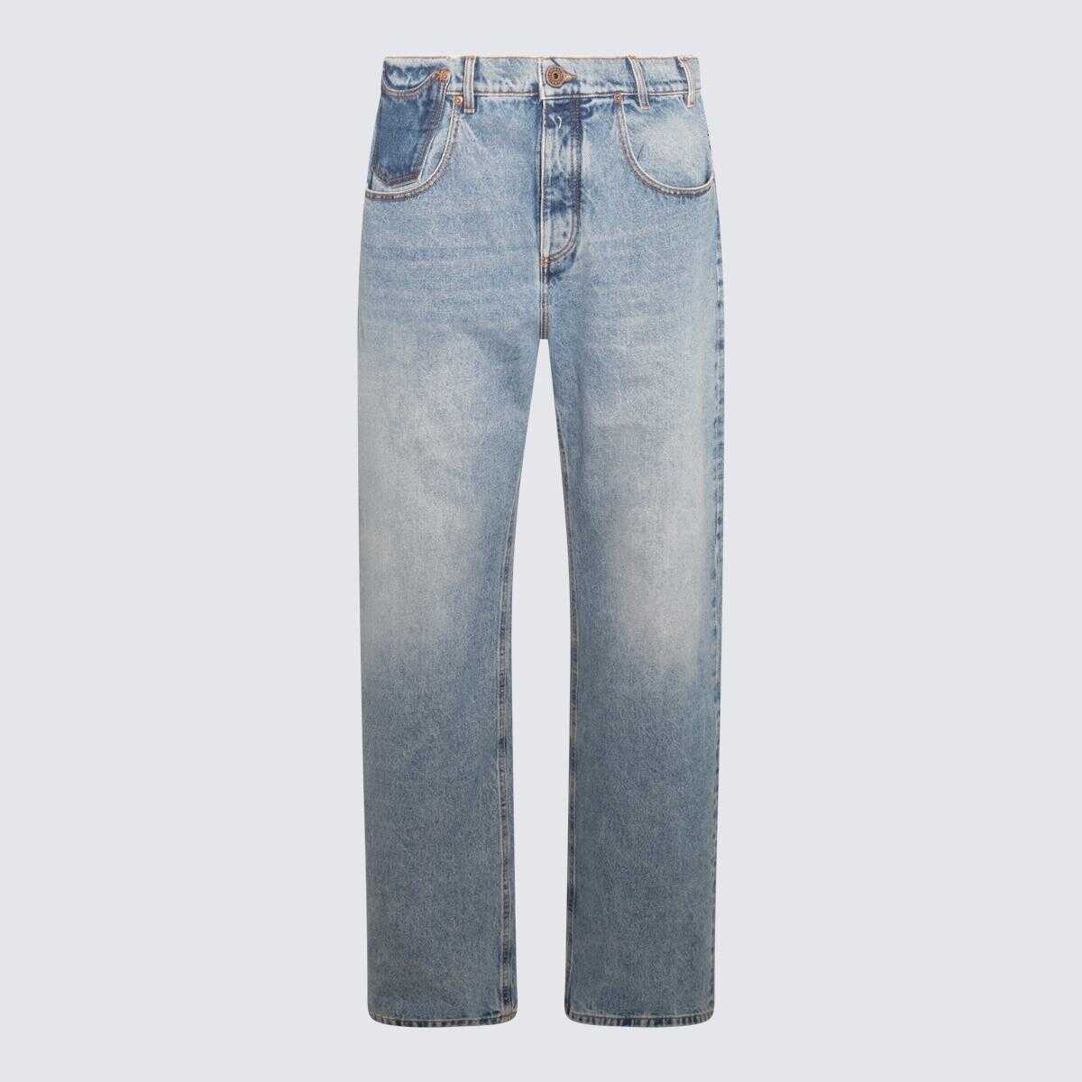 Balmain BALMAIN LIGHT BLUE COTTON JEANS Blue