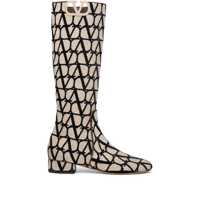 Bocanci VALENTINO GARAVANI VLogo Type Toile Iconographe boots Femei
