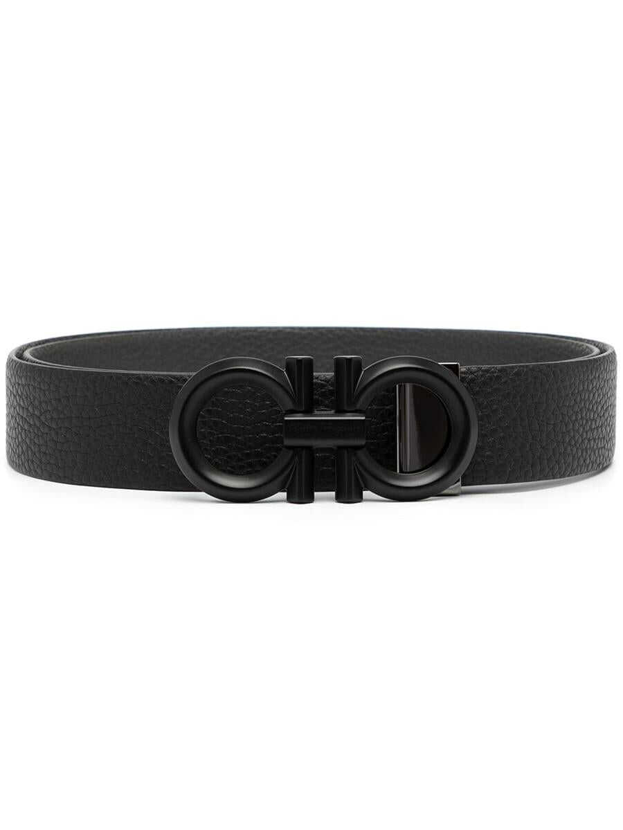 Ferragamo FERRAGAMO Gancini leather reversible belt BLACK