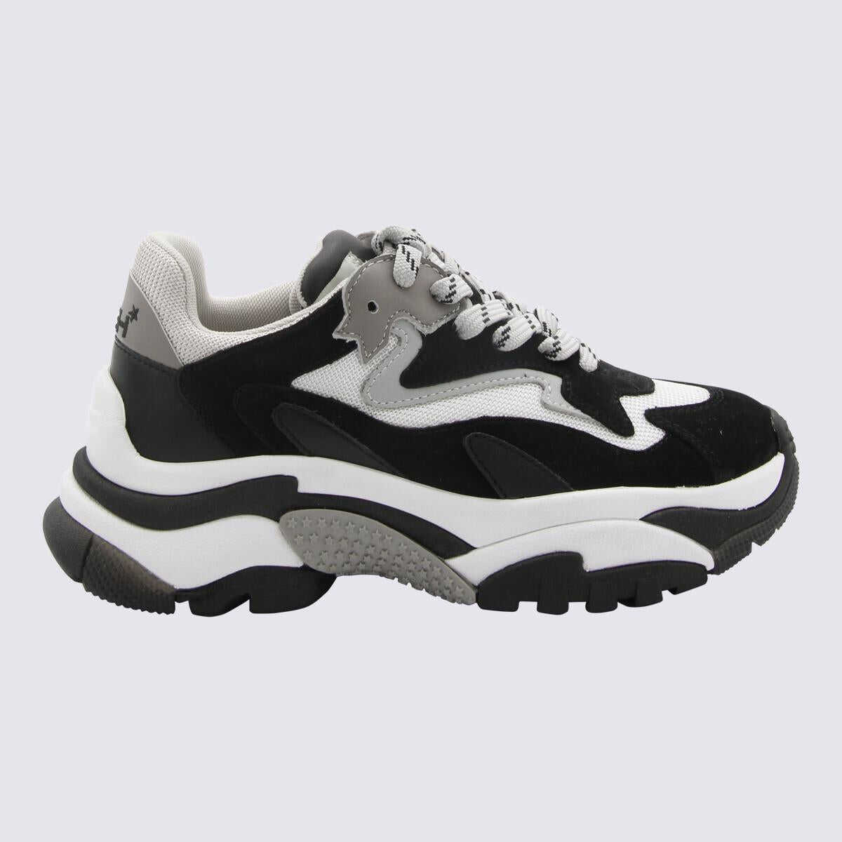 ASH ASH BLACK AND GREY LEATHER SNEAKERS WHITE/DOLLY