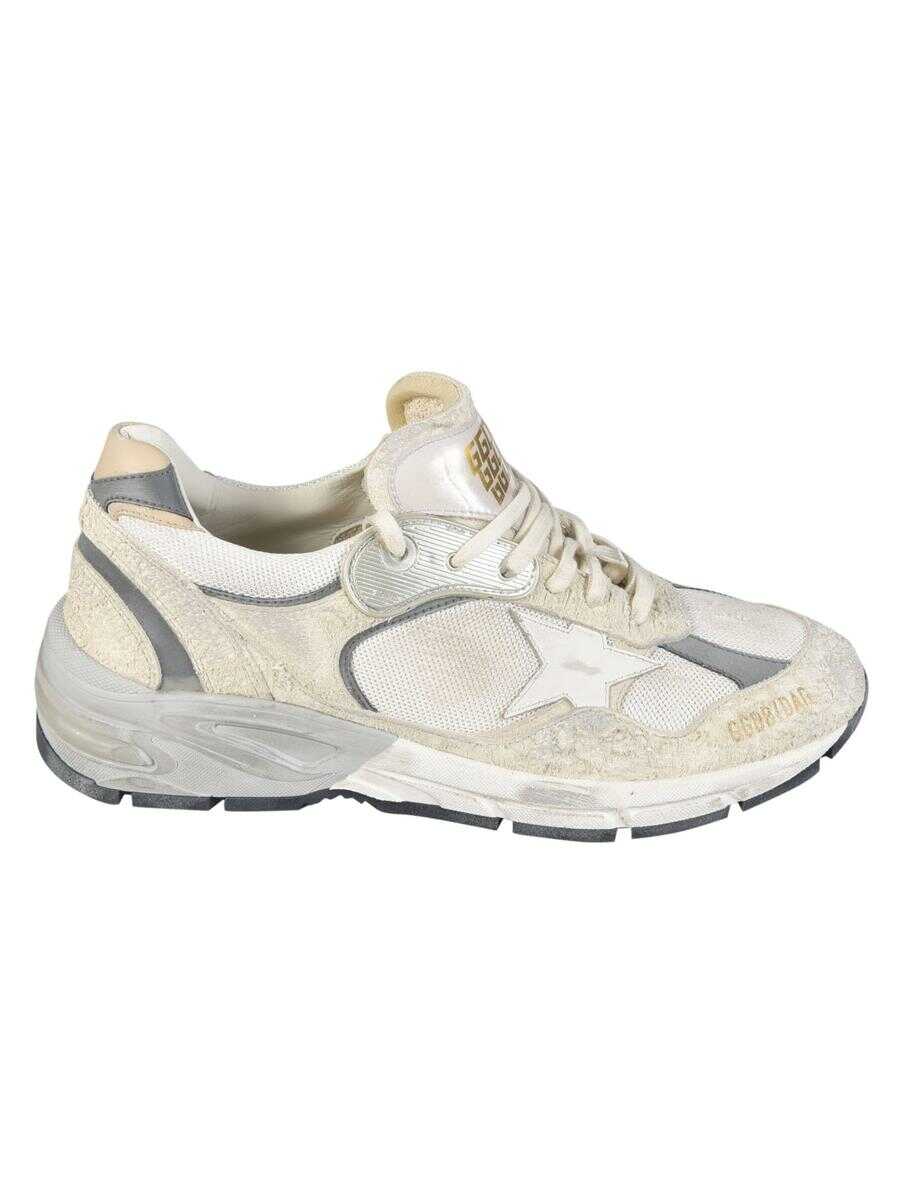 Golden Goose White Low-Top Sneakers with Suede Inserts and Side Star in Leather Man White