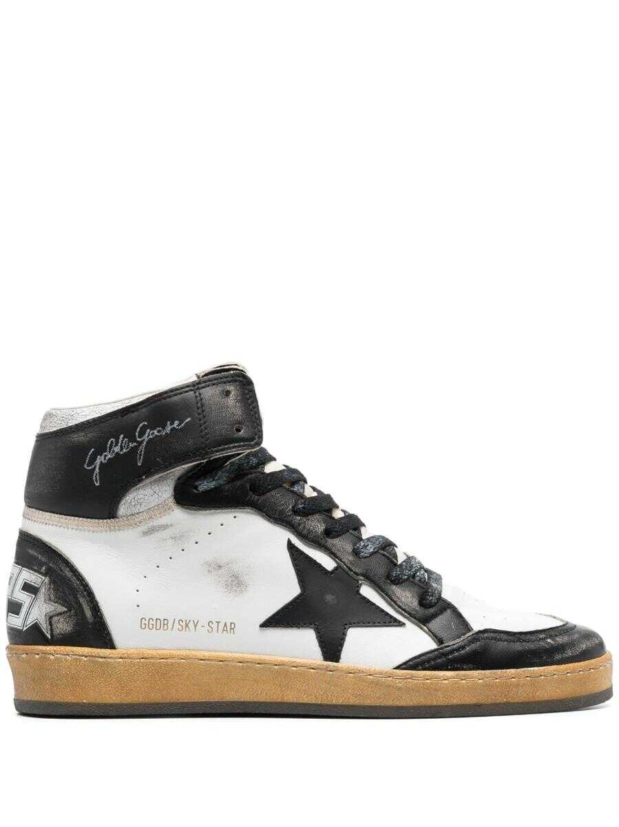Golden Goose SKY STAR NAPPA UPPER NYLON TONGUE LEATHER STAR DELAVE\' LEATHER ANKLE White
